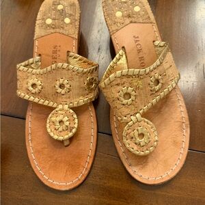 Jack Rogers Gold Embellished Sandals